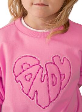 Sudadera Mayoral bordada rosa para niña