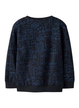 Sudadera Name It skate azul marino para niño