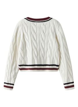 Jersey Name It trenzado blanco roto para niña