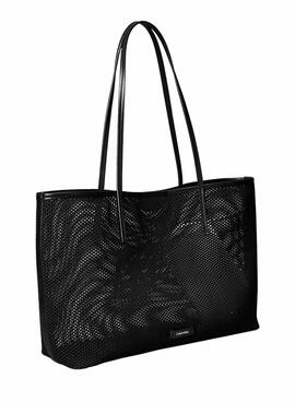 Bolso Calvin Klein Jeans Emblem mesh negro para mujer