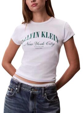 Camiseta Calvin Klein Jeans Graphic Logo blanco para mujer