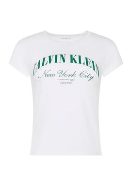 Camiseta Calvin Klein Jeans Graphic Logo blanco para mujer