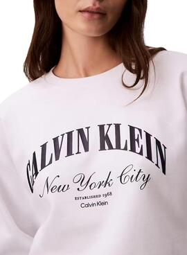 Sudadera Calvin Klein Jeans Graphic Logo blanco para mujer
