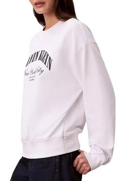 Sudadera Calvin Klein Jeans Graphic Logo blanco para mujer