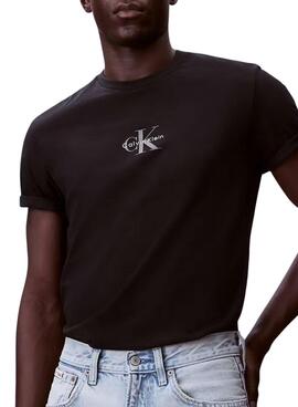 Camiseta Calvin Klein Jeans Micro monologo negro para hombre