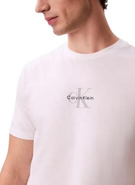Camiseta Calvin Klein Jeans Micro monologo blanco para hombre