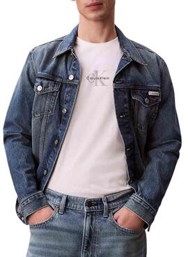 Camiseta Calvin Klein Jeans Micro monologo blanco para hombre