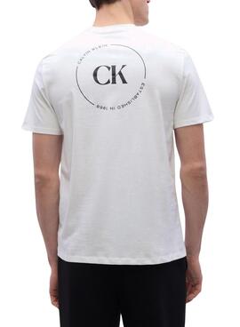 Camiseta Calvin Klein Jeans Circular logo blanco para hombre