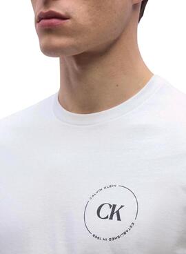 Camiseta Calvin Klein Jeans Circular logo blanco para hombre