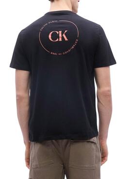 Camiseta Calvin Klein Jeans Circular logo negro para hombre