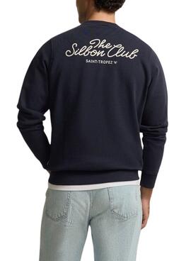 Sudadera Silbon Club Saint Tropez azul marino para hombre