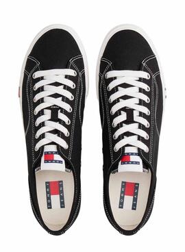 Zapatillas Tommy Jeans Archive de lona negro para hombre