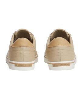 Zapatillas Tommy Jeans Vulc de lona camel para hombre