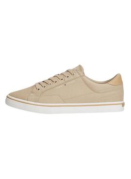 Zapatillas Tommy Jeans Vulc de lona camel para hombre