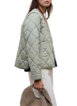 Chaqueta Ecoalf Musa Rhomb verde para mujer