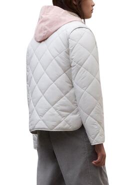 Chaqueta Ecoalf Musa Rhomb beige para mujer