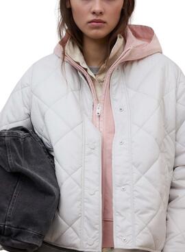 Chaqueta Ecoalf Musa Rhomb beige para mujer