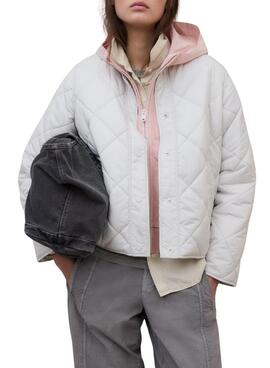 Chaqueta Ecoalf Musa Rhomb beige para mujer