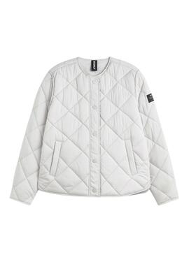 Chaqueta Ecoalf Musa Rhomb beige para mujer