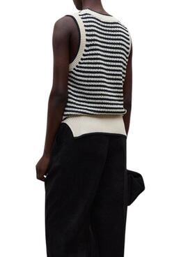 Jersey Ecoalf Tulip beige con estampado de rayas para mujer