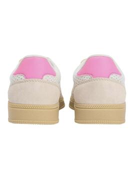 Zapatillas Tommy Jeans The Greenwich Edge Knit beige y rosa para mujer