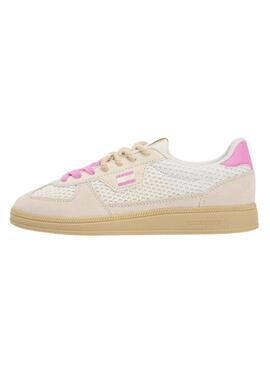 Zapatillas Tommy Jeans The Greenwich Edge Knit beige y rosa para mujer