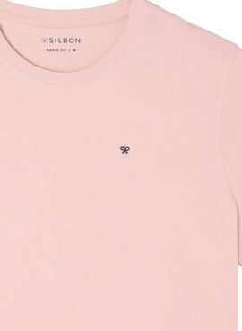 Camiseta Silbon básica rosa para hombre