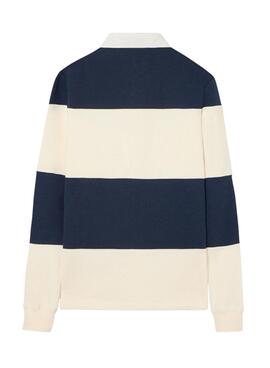 Sudadera polo Silbon rayas azul y blanco para hombre