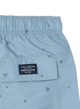 Bañador Silbon raquetas azul claro para hombre