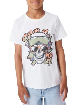 Camiseta Name It calavera beige para niño