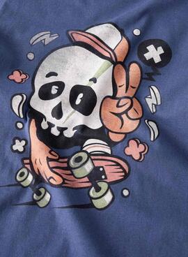 Camiseta Name It calavera skate azul para niño
