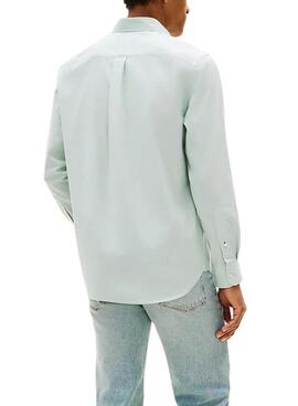 Camisa Tommy Hilfiger Light Oxford rayas verde para hombre