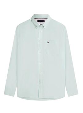 Camisa Tommy Hilfiger Light Oxford rayas verde para hombre
