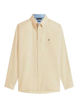 Camisa de lino Tommy Hilfiger Linen Blend beige para hombre