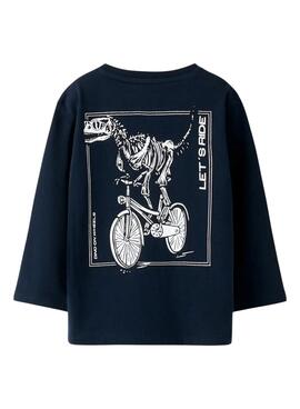 Camiseta Name It dinosaurio bicicleta azul marino para niño