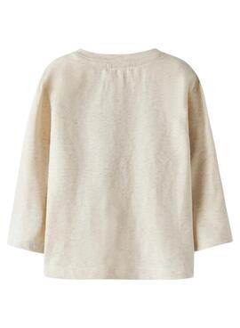 Camiseta Name It pelota tenis cool vibes beige para niño