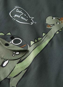 Camiseta Name It dinosaurio verde oscuro para niño