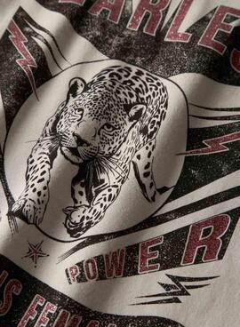 Camiseta Name It fearless beige para niña