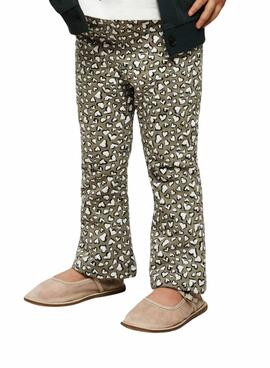Pantalón flare Name It estampado de corazones verde para niña