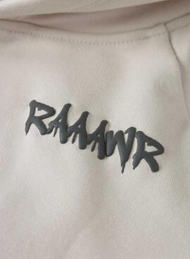 Sudadera con capucha Name It beige dinosaurio para niño