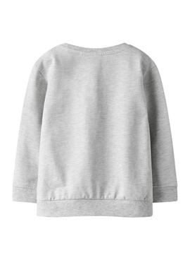 Sudadera Name It Bissine arcoíris gris claro para niña
