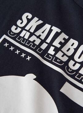 Camiseta Name It Thomas skate negra para niño