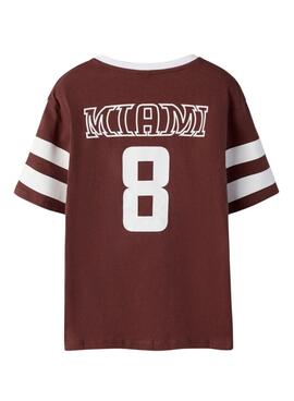 Camiseta Name It Thomas estilo college marrón para niño