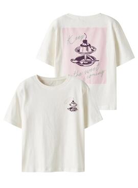 Camiseta Name It Bena estampado gráfico crudo para niña