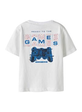 Camiseta Name It. Modelo Benna gamer blanca para niño