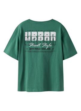 Camiseta Name It  Benna estampado urbano verde para niño