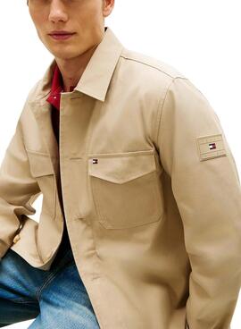 Sobrecamisa Tommy Hilfiger Cotton Nylon beige para hombre