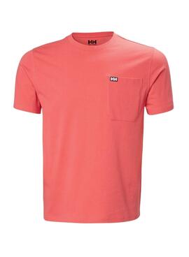 Camiseta Helly Hansen Hudson coral para hombre