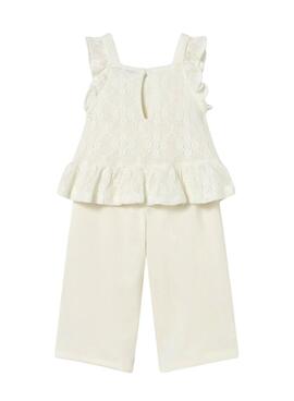 Conjunto dos piezas Mayoral crochet blanco para bebé niña