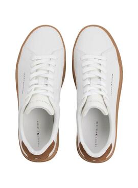 Zapatillas Tommy Hilfiger Court blanco y marrón para hombre